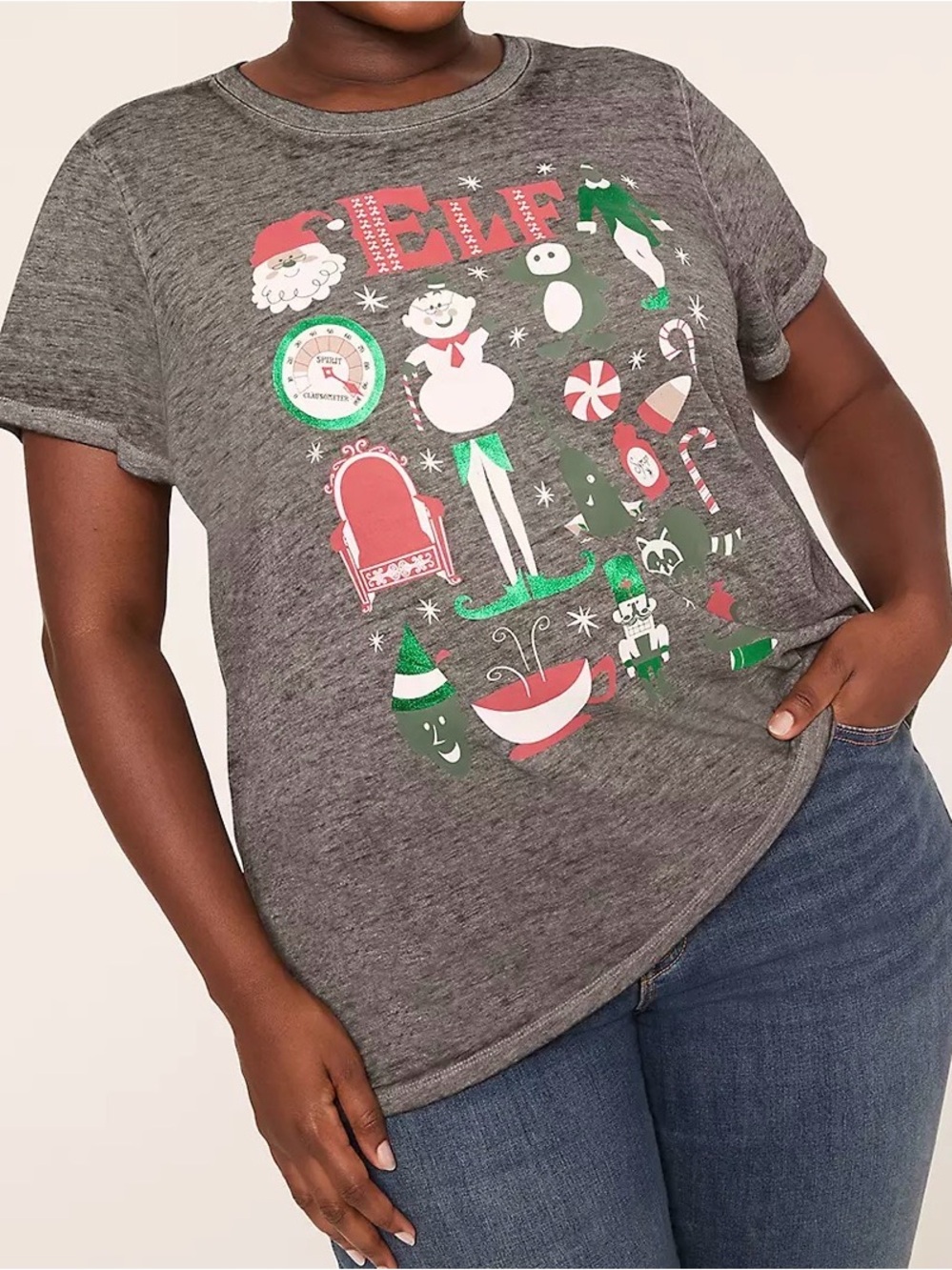NWT Elf graphic burnout tee from Lane Bryant, size 26/28